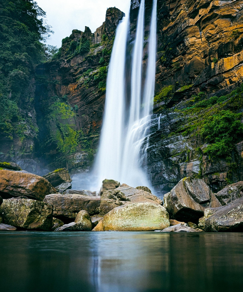 Soochipara Falls area on a Wayanad chauffeur hire