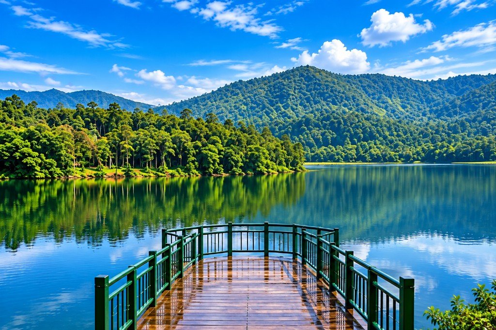 Hill lake jetty on a Coorg outing from Bangalore