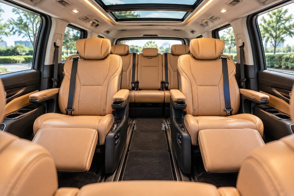 Captain lounge seats inside the Kia Carnival