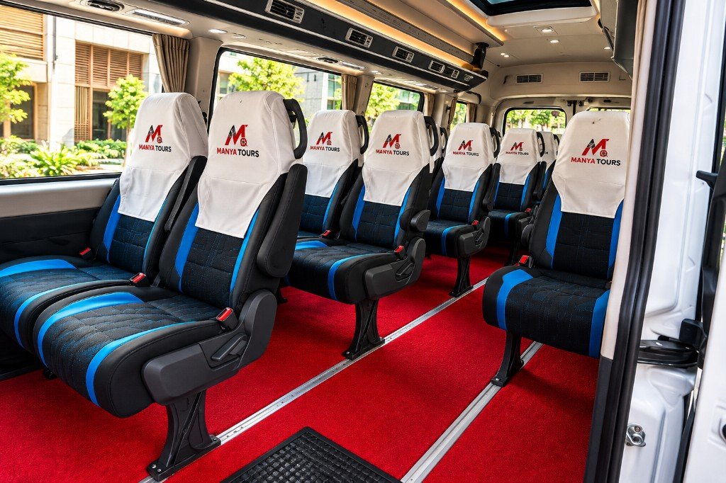 Passenger seats inside the 10 seater Force Urbania