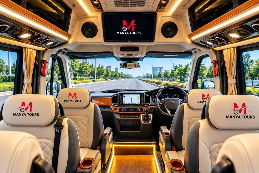 Driver cabin of the 10 seater luxury Urbania