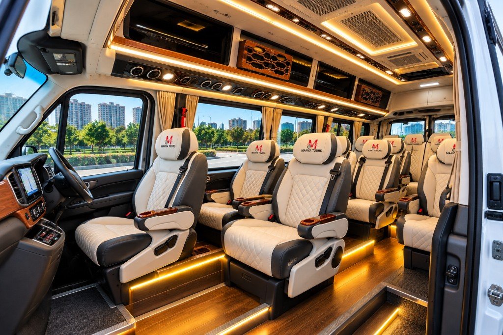 10 seater luxury Urbania lounge seats from the sliding door