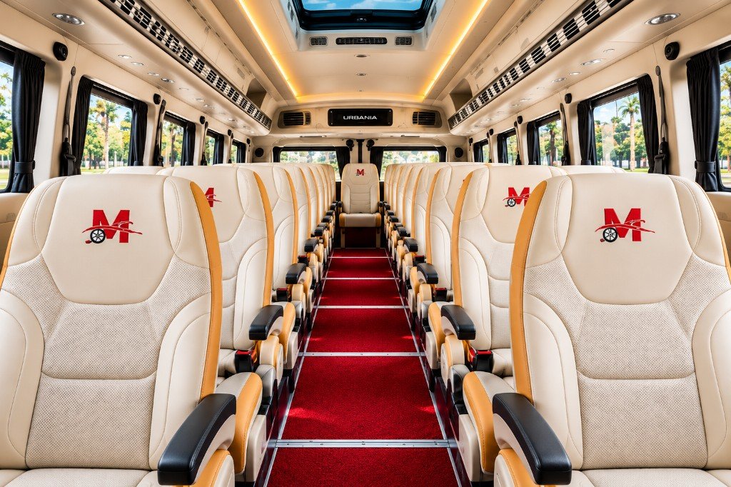 Passenger seats inside the 16 seater Force Urbania
