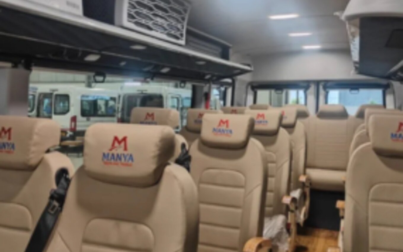 Close view of luxury Urbania seating used on 16 seater hires
