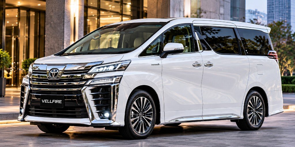 Toyota Vellfire from Manya Tours outside a hotel in Bangalore